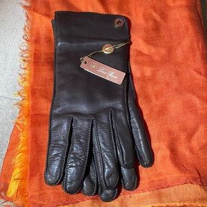 Loro Piana “Guanto Jacqueline LP” Brown Leather Gloves